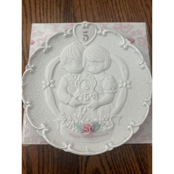 Precious Moments 5th Anniversary Plate 1995 Happy 5th Anniversary - Picture 2 of 4